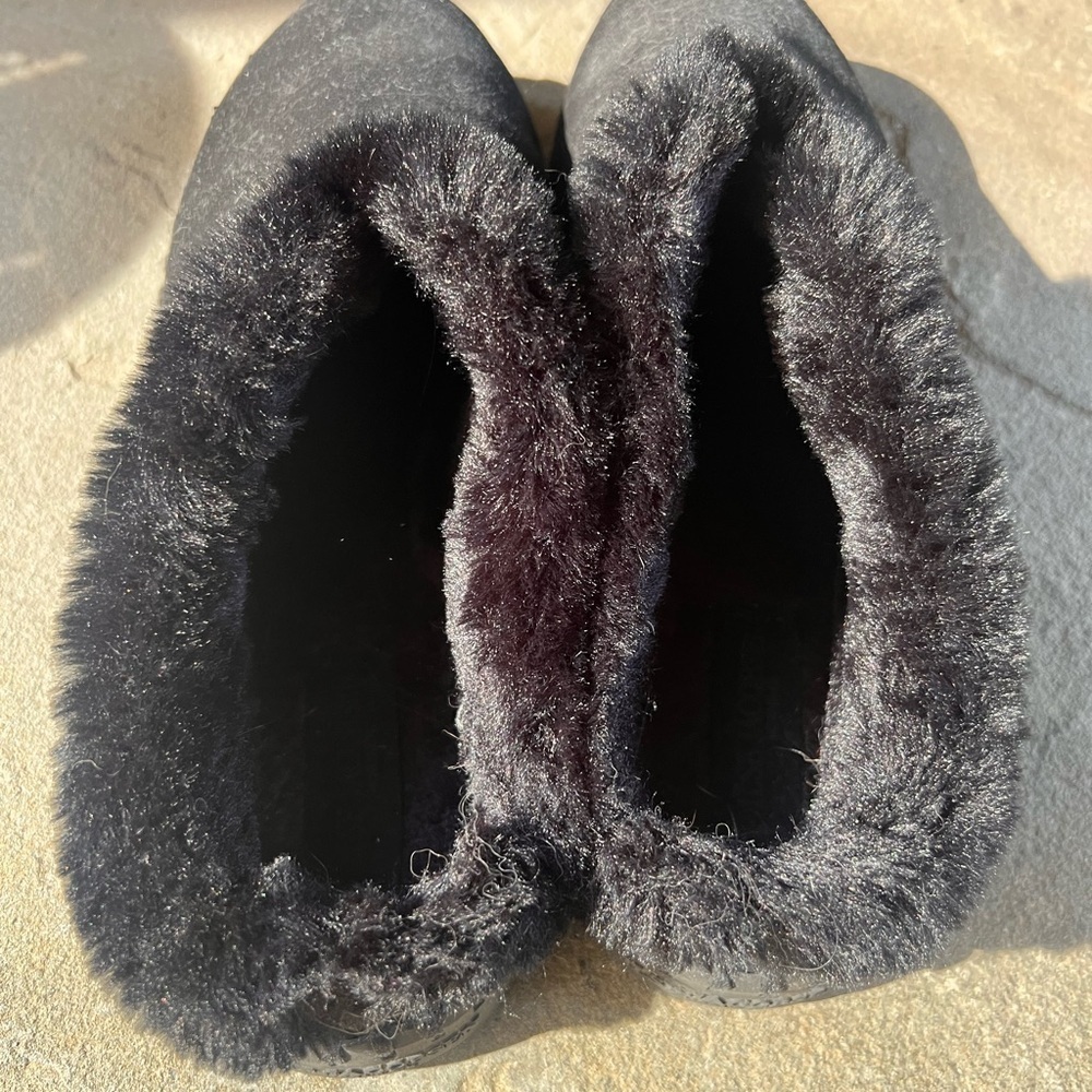 Ilse Jacobsen Tulip Faux Fur Lined Black Slippers Size 39 8.5 - Picture 5 of 6